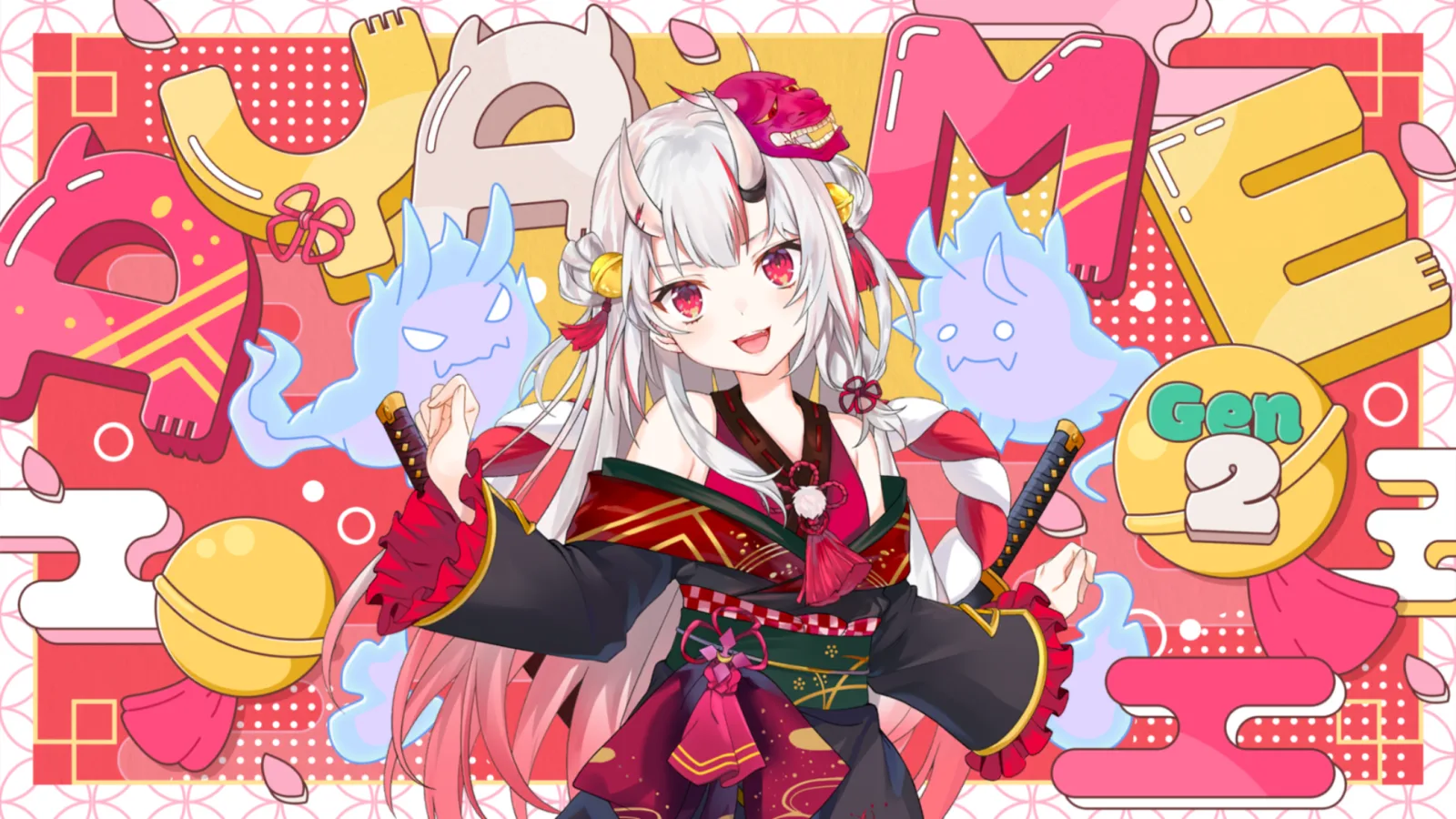 百鬼あやめ『We are hololive!』の星3カードイラスト