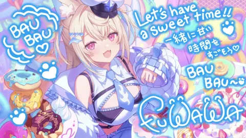 フワワ・アビスガード『ぽわぽわドーナツパーティー♪』のサイン付き星5カードイラスト